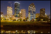 Dowtown skyline at night. Houston, Texas, USA ( color)