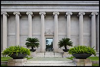 Facade with columuns and motto, Museum of Fine Arts. Houston, Texas, USA ( color)