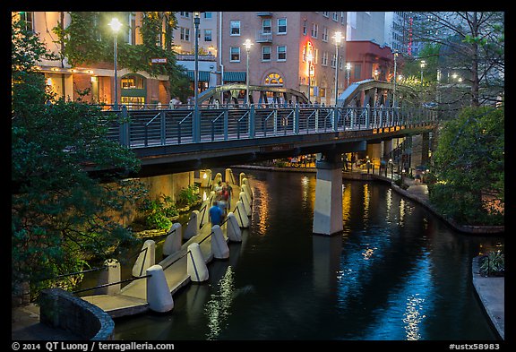 Bridge on Riverwalk. San Antonio, Texas, USA (color)