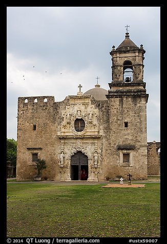 Mission San Jose church. San Antonio, Texas, USA (color)