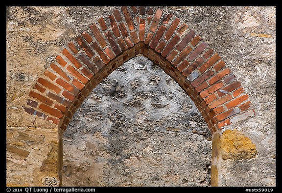 Portal, Convento, Mission San Jose. San Antonio, Texas, USA (color)