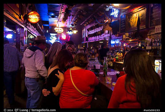 Inside White Elephant bar. Fort Worth, Texas, USA (color)