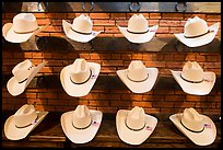 Light cowboy hats for sale. Fort Worth, Texas, USA ( color)