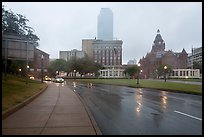 Dealey Plazza in the rain. Dallas, Texas, USA ( color)
