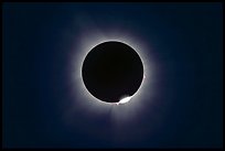 Diamond ring and protuberances,  April 8 2024 total eclipse. Waco Mammoth National Monument, Texas, USA ( color)