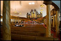 Tabernacle Choir rehearsing, Salt Lake Temple. Utah, USA ( color)