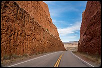 Road cut through Comb Ridge anticline. Bears Ears National Monument, Utah, USA ( color)