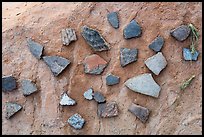Close-up of pottery shards. Bears Ears National Monument, Utah, USA ( color)