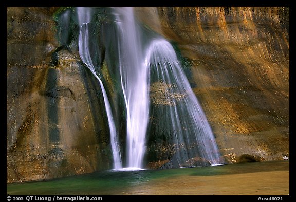 Lower Calf Creek Falls bottom tier. Grand Staircase Escalante National Monument, Utah, USA (color)