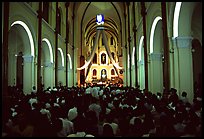 Christmas mass, Cathedral St Joseph. Ho Chi Minh City, Vietnam (color)