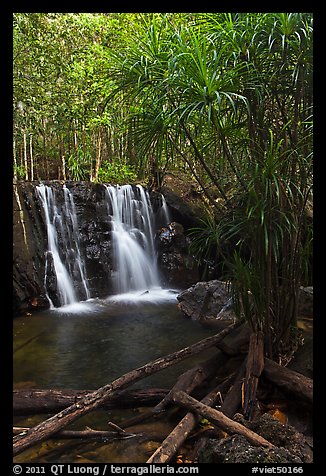 Suoi Tranh tropical waterfall. Phu Quoc Island, Vietnam (color)