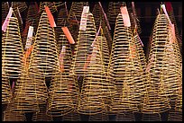 Hanging incense coils, Thien Hau Pagoda, district 5. Cholon, District 5, Ho Chi Minh City, Vietnam (color)
