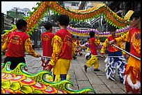 Dragon dancers, Thien Hau Pagoda. Cholon, District 5, Ho Chi Minh City, Vietnam (color)