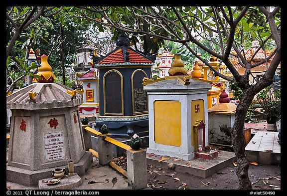 Buddhist graves, Giac Lam Pagoda, Tan Binh District. Ho Chi Minh City, Vietnam