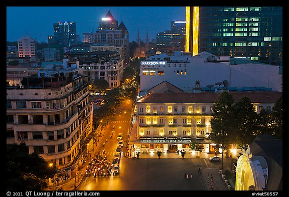 Rooftop view of central Saigon. Ho Chi Minh City, Vietnam (color)