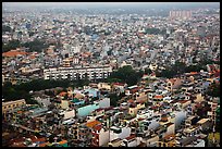 Aerial view of dense urban fabric. Ho Chi Minh City, Vietnam