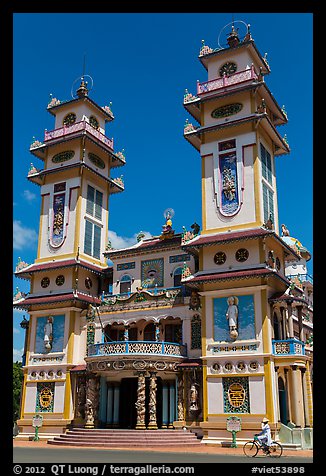 Great Temple of Cao Dai facade. Tay Ninh, Vietnam (color)