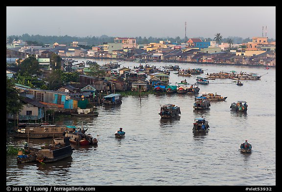 Cai Rang river market. Can Tho, Vietnam (color)