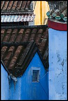 Roofs and blue walls detail. Hoi An, Vietnam ( color)