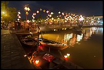 Cam Nam bridge on lantern festival night. Hoi An, Vietnam (color)