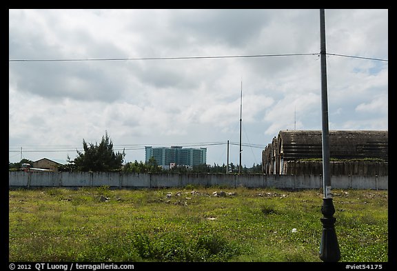 Concrete hangars dating from the war. Da Nang, Vietnam (color)