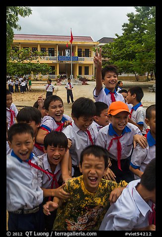 Schoolchildren during recess. Vietnam (color)