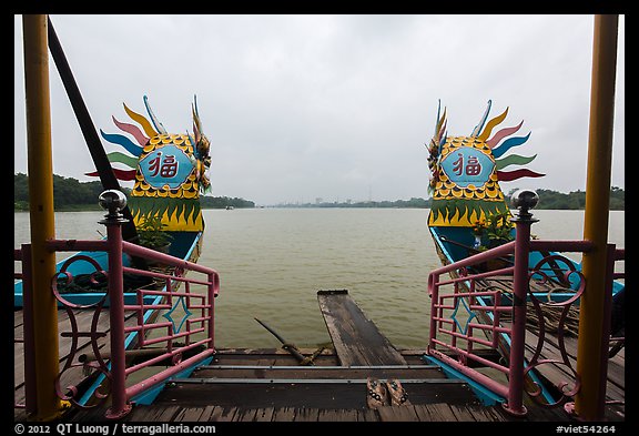 Perfume River seen from Dragon boat. Hue, Vietnam (color)