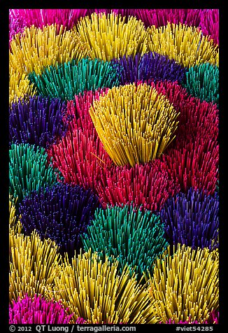 Kaleidoscope of incense sticks. Hue, Vietnam (color)