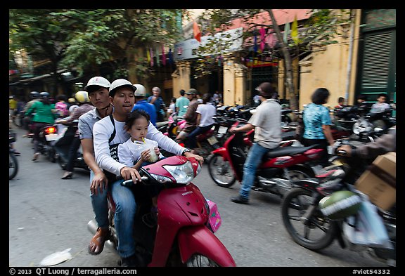 Busy street, old quarter. Hanoi, Vietnam