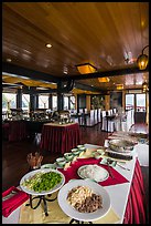 Pho buffet in tour boat dining room. Halong Bay, Vietnam ( color)
