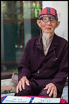 Elderly fortune teller, Trang An. Vietnam (color)