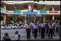 Schoolchildren in school courtyard, district 5. Ho Chi Minh City, Vietnam