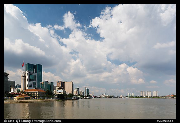 High rises along Saigon River. Ho Chi Minh City, Vietnam (color)