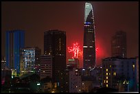 New Year fireworks. Ho Chi Minh City, Vietnam (color)