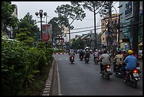 Street at dusk. Ho Chi Minh City, Vietnam (color)
