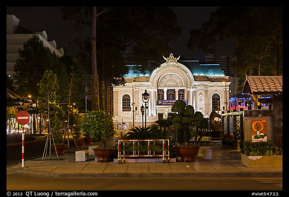 Opera house at night. Ho Chi Minh City, Vietnam (color)