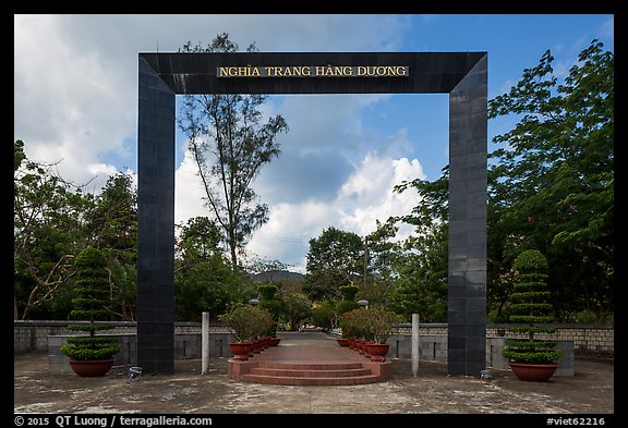 Monumental gate to Hang Duong Cemetery. Con Dao Islands, Vietnam (color)