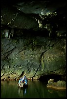 Boat and tunnel, Phong Nha Cave. Vietnam (color)
