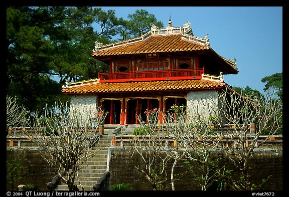 Pavilion inside the Minh Mang Mausoleum. Hue, Vietnam (color)