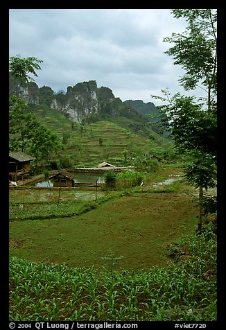 Cultures, homes, and peaks, Ma Phuoc Pass area. Northeast Vietnam (color)