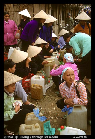 Alcohol stand, Cho Ra Market. Northeast Vietnam (color)