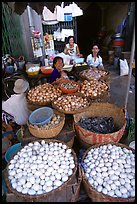 A variety of eggs for sale, district 6. Cholon, Ho Chi Minh City, Vietnam (color)