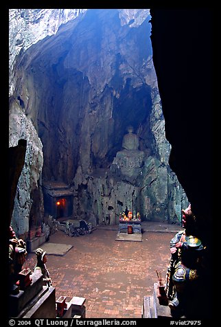 Troglodyte sanctuary in the Marble Mountains. Da Nang, Vietnam