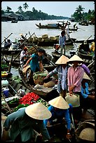 Phung Hiep floating market. Can Tho, Vietnam (color)