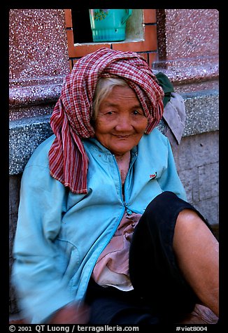 Elderly woman. Chau Doc, Vietnam (color)
