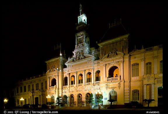 The old Hotel de Ville, one of finest examples of French colonial architecture. Ho Chi Minh City, Vietnam (color)