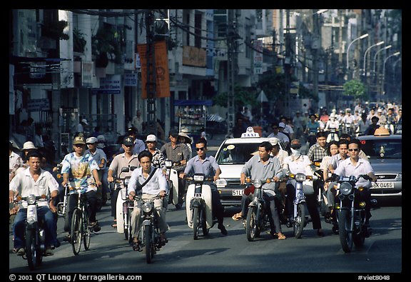 Traffic: there are 2 million motorcycles and the number of cars is growing everyday. Ho Chi Minh City, Vietnam (color)