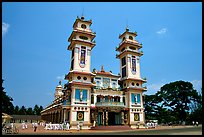 The great Cao Dai temple, with oriental and occidental features. Tay Ninh, Vietnam