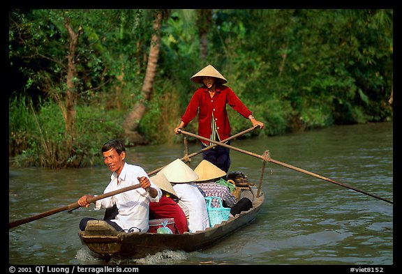 Back from the market on a canal near Phung Hiep. Can Tho, Vietnam (color)