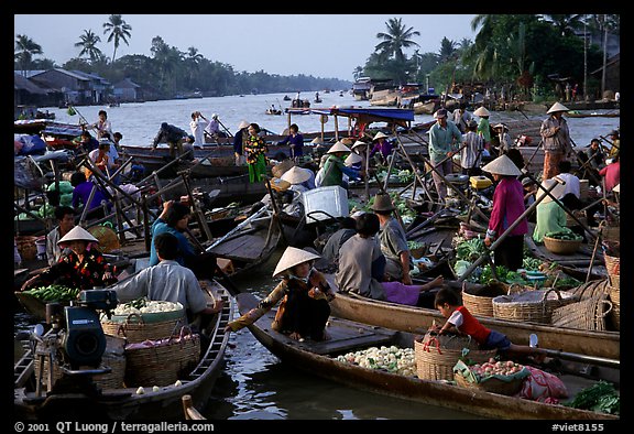 Floating market at Phung Hiep. Can Tho, Vietnam (color)